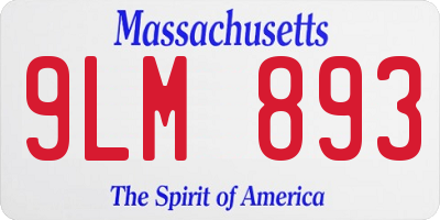 MA license plate 9LM893