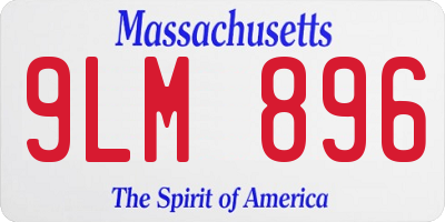 MA license plate 9LM896