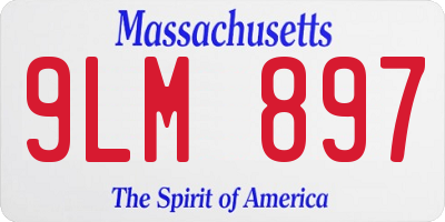 MA license plate 9LM897