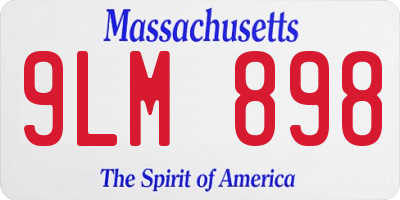 MA license plate 9LM898