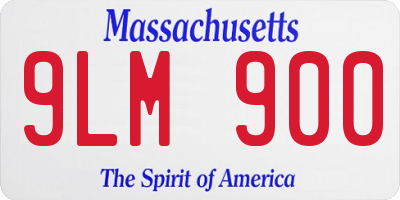 MA license plate 9LM900