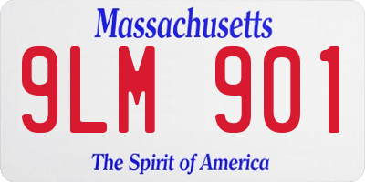 MA license plate 9LM901