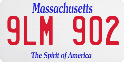MA license plate 9LM902