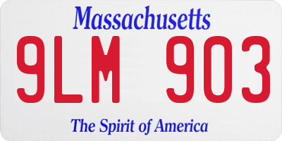 MA license plate 9LM903