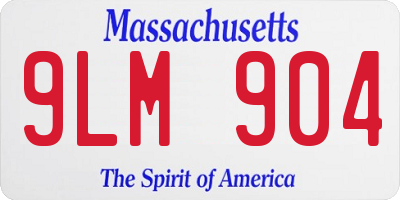 MA license plate 9LM904