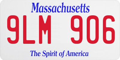 MA license plate 9LM906