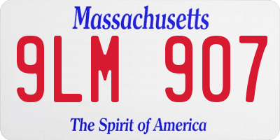 MA license plate 9LM907