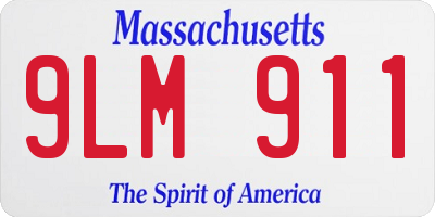 MA license plate 9LM911