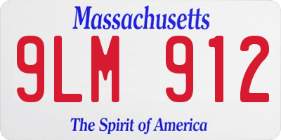 MA license plate 9LM912
