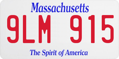 MA license plate 9LM915