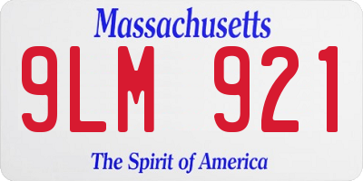 MA license plate 9LM921