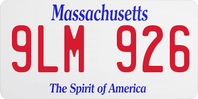 MA license plate 9LM926