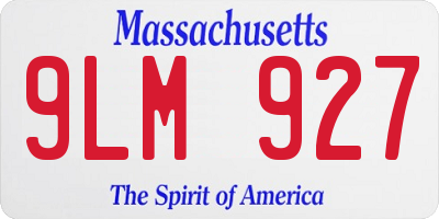 MA license plate 9LM927