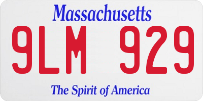 MA license plate 9LM929