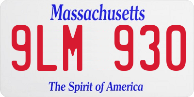 MA license plate 9LM930