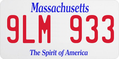 MA license plate 9LM933