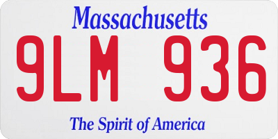 MA license plate 9LM936