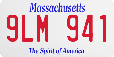 MA license plate 9LM941