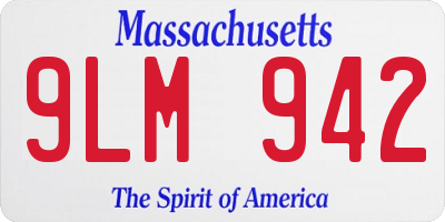 MA license plate 9LM942