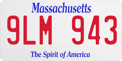 MA license plate 9LM943