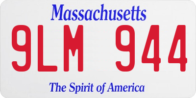MA license plate 9LM944