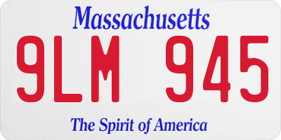 MA license plate 9LM945