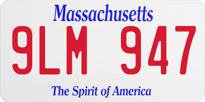 MA license plate 9LM947