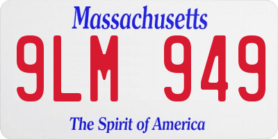 MA license plate 9LM949
