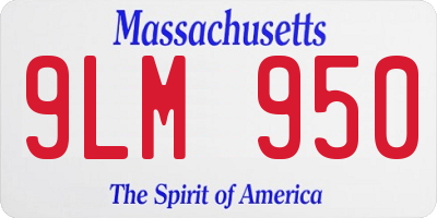 MA license plate 9LM950