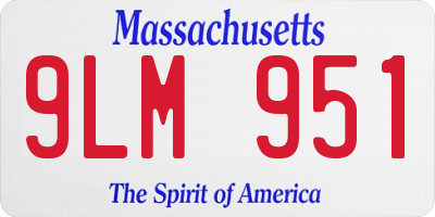 MA license plate 9LM951