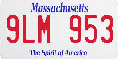 MA license plate 9LM953