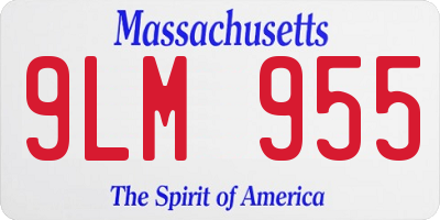 MA license plate 9LM955