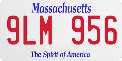 MA license plate 9LM956