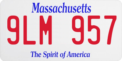 MA license plate 9LM957