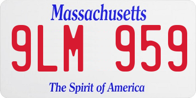MA license plate 9LM959