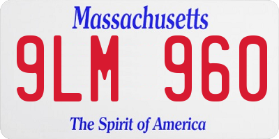 MA license plate 9LM960