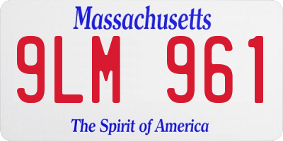 MA license plate 9LM961