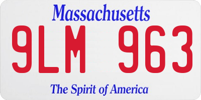 MA license plate 9LM963