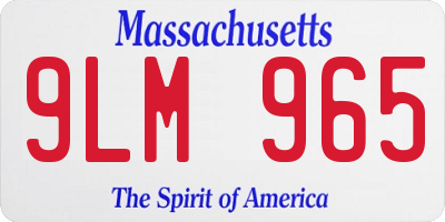 MA license plate 9LM965