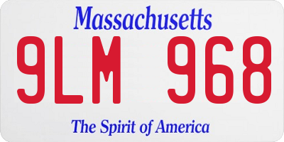 MA license plate 9LM968