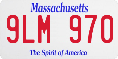 MA license plate 9LM970