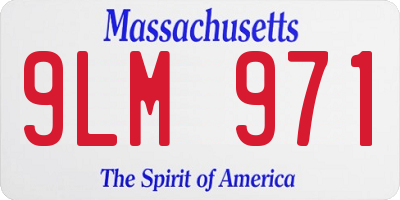 MA license plate 9LM971