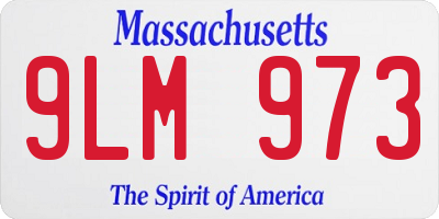 MA license plate 9LM973