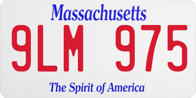 MA license plate 9LM975