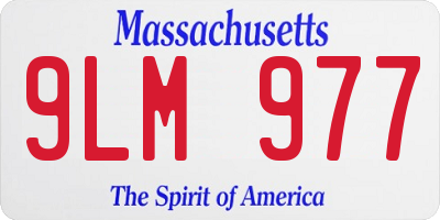 MA license plate 9LM977
