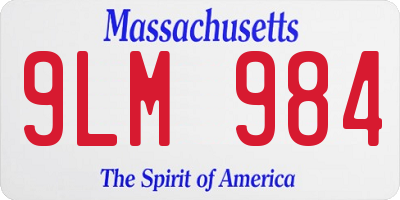 MA license plate 9LM984
