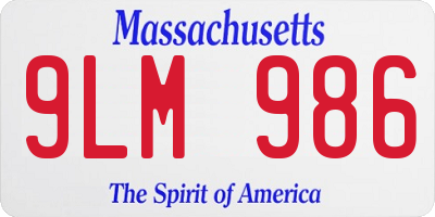 MA license plate 9LM986