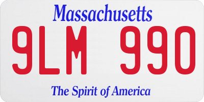 MA license plate 9LM990