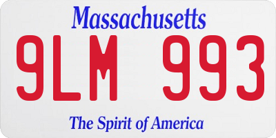 MA license plate 9LM993