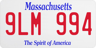 MA license plate 9LM994